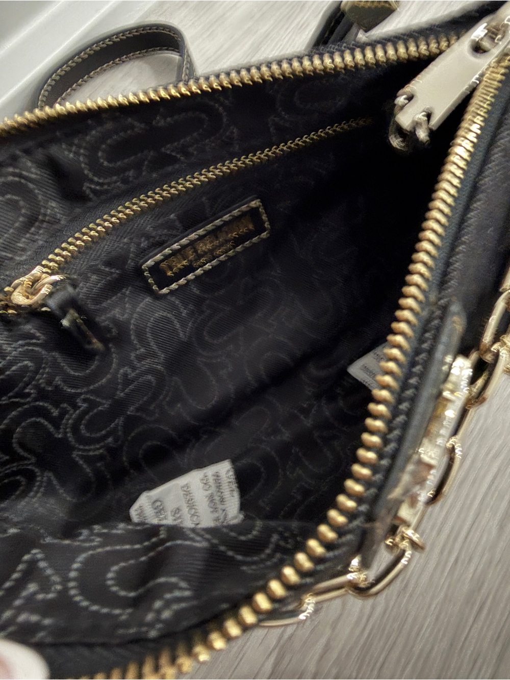 True Religion Black Shoulder Bag with Heart Charm Chain - Picture 6 of 6